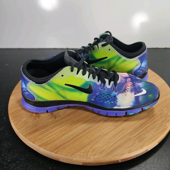 Womens Nike Free 5.0 TR Sz 6.5 009721 Green Blue Mesh Running Athletic Sneakers - Picture 4 of 8